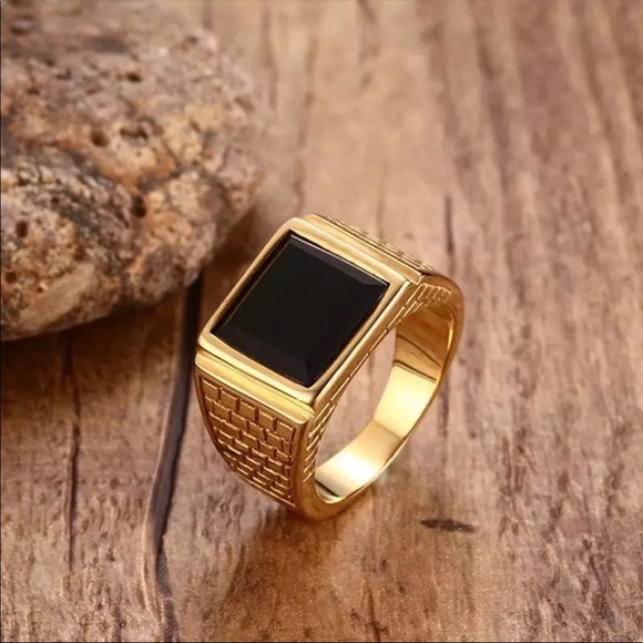 Other - Gold n black cuban iced out ring
